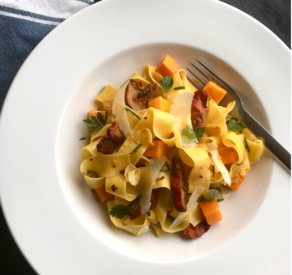 Lobster Mushroom and Butternut Squash Pappardelle